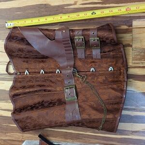 Brown Paisley Brocade Corset with Matching Thong